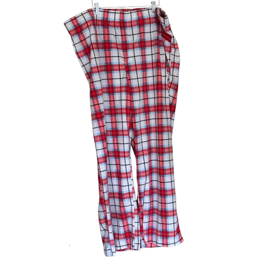Wondershop Microfleece Plaid Christmas Pajama Lounge Pants Red White Blue Black